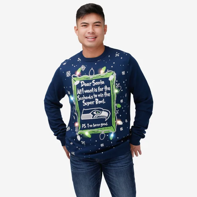 Seattle Seahawks Pull lumineux Cher Père Noël