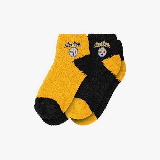 Pittsburgh Steelers Lot de 2 socquettes floues avec logo script pour femme
