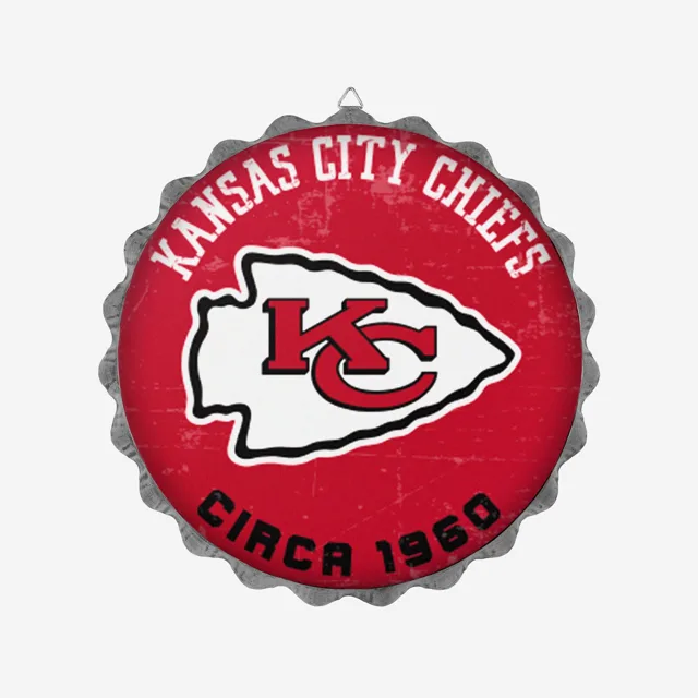 Kansas City Chiefs Panneau mural rétro avec bouchon de bouteille
