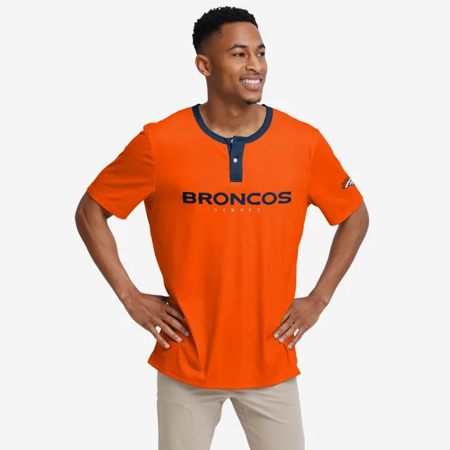 Denver Broncos Henley à manches courtes avec mot-symbole uni