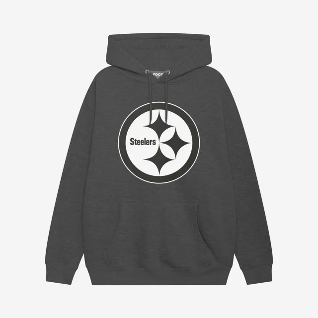 Pittsburgh Steelers Sweat à capuche avec logo principal noir et blanc