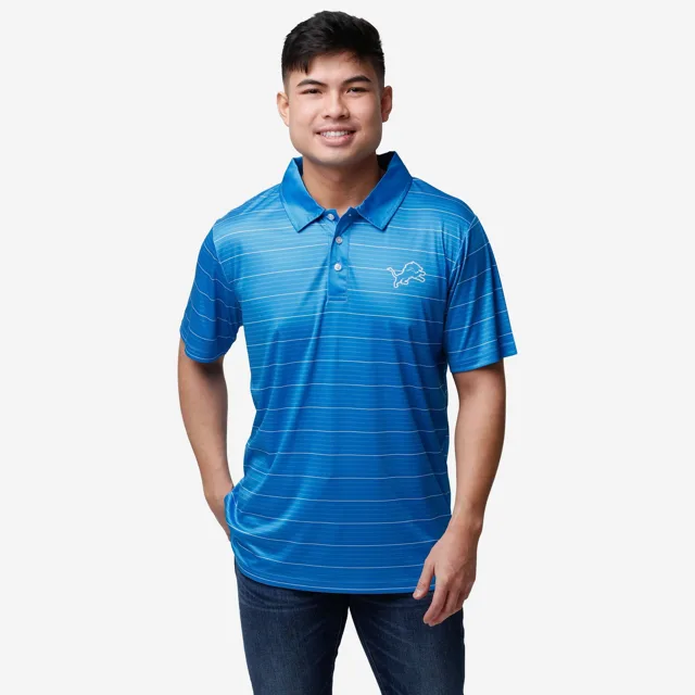 Polo rayé en polyester Detroit Lions