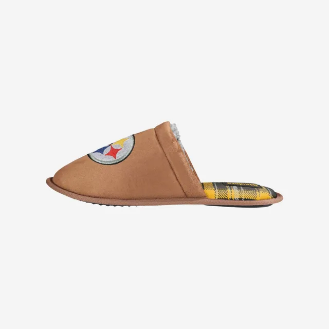 Pittsburgh Steelers Pantoufles en daim marron doublées de flanelle