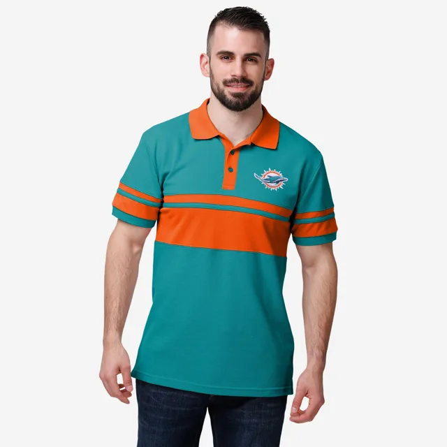 Polo à rayures en coton Miami Dolphins
