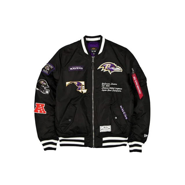 Alpha Industries x Baltimore Ravens Blouson aviateur MA-1 noir