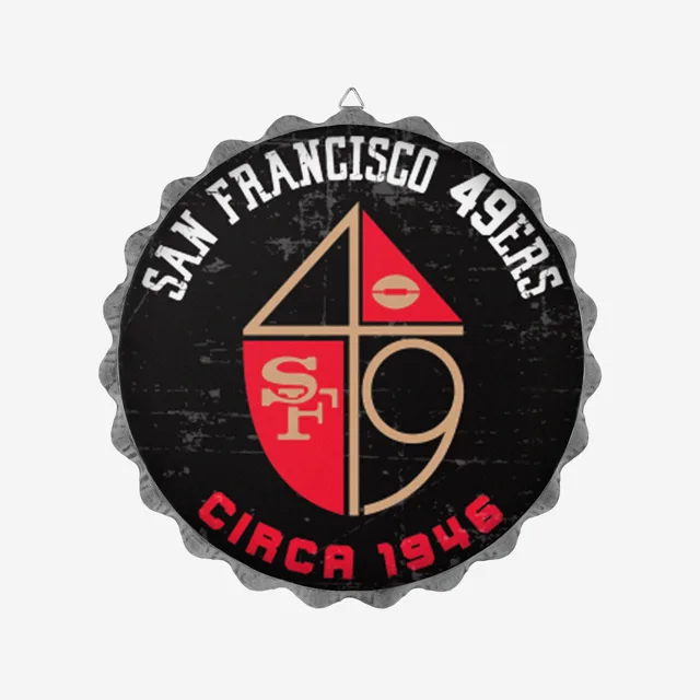 San Francisco 49ers Panneau mural rétro avec bouchon de bouteille