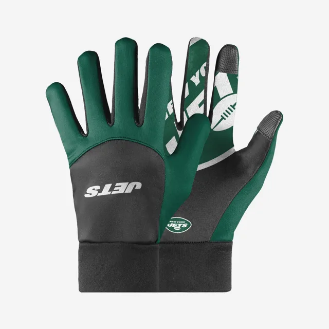 New York Jets Gants de textos avec logo sur la paume
