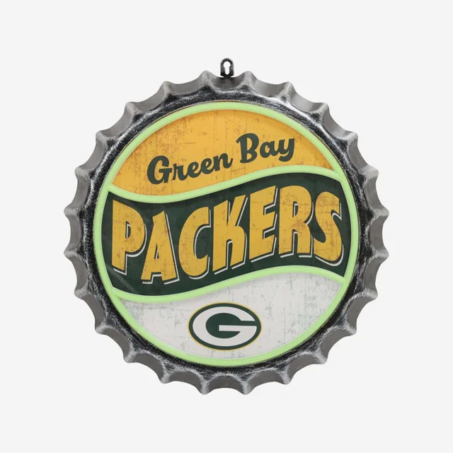 Green Bay Packers Panneau mural rétroéclairé au néon LED pour bouchon de bouteille