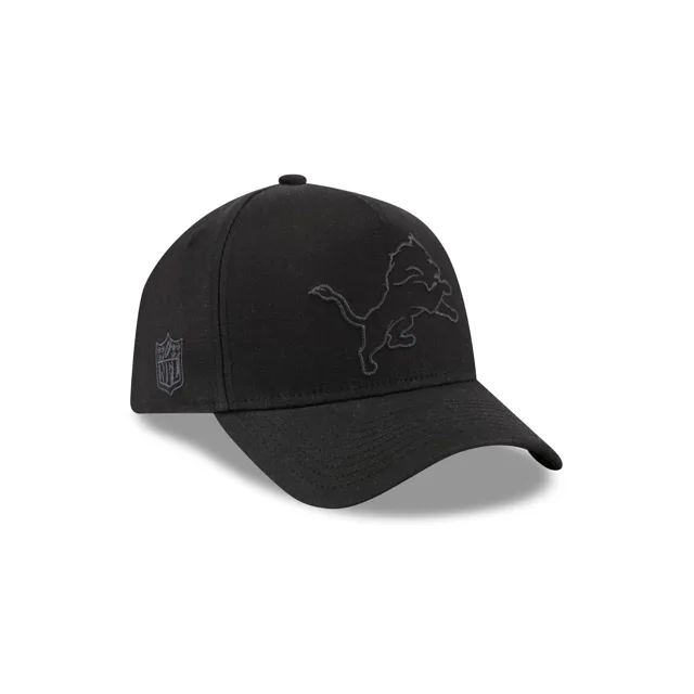 Detroit Lions Chapeau ajusté en toile cirée noire 59FORTY A-Frame