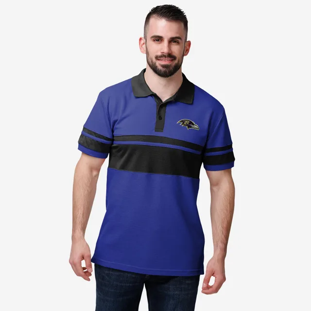 Polo à rayures en coton Baltimore Ravens