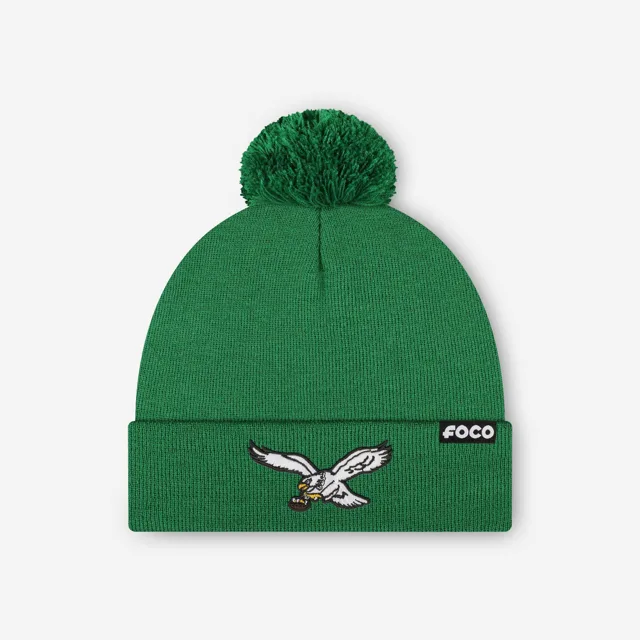 Bonnet à pompon basique avec logo rétro Philadelphia Eagles