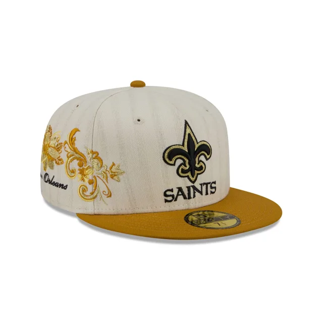 New Orleans Saints Casquette ajustée à chevrons chromée 59FIFTY