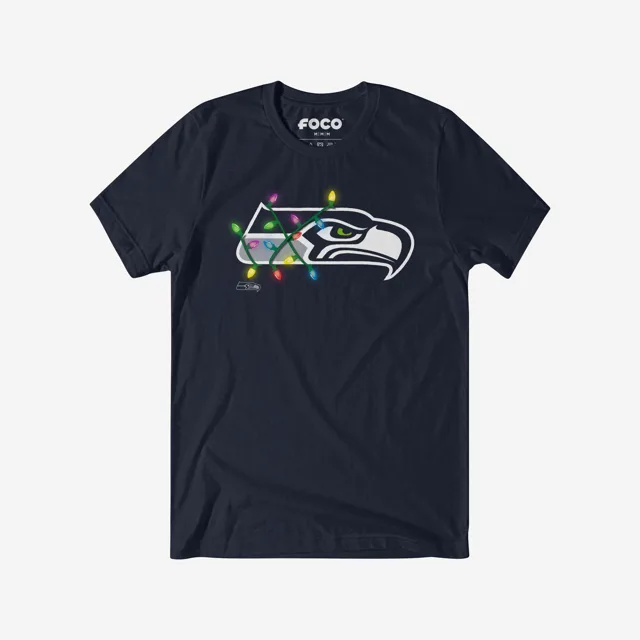 Seattle Seahawks T-shirt avec logo principal Holiday Lights