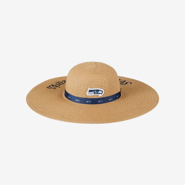 Seattle Seahawks Chapeau de paille de plage avec mot-symbole pour femme