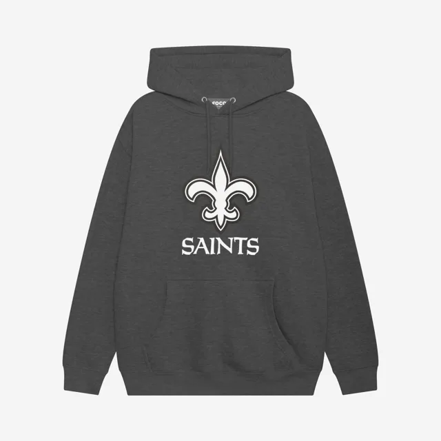 New Orleans Saints Sweat à capuche avec logo principal noir et blanc