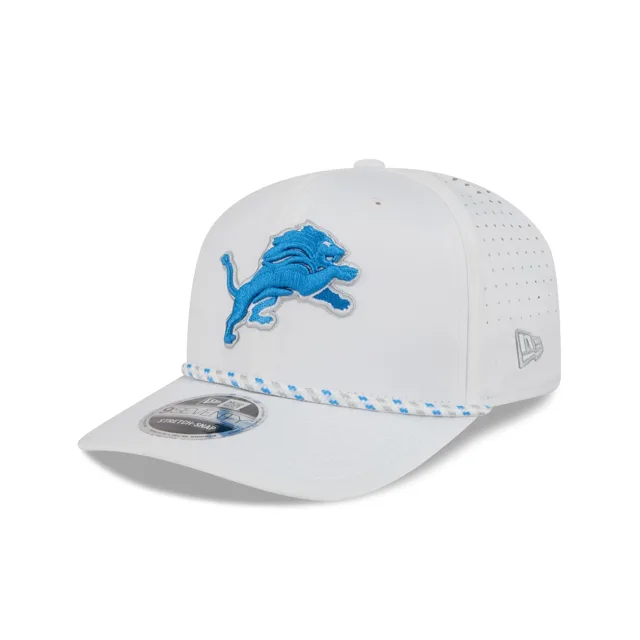 Detroit Lions Corde de performance blanche optique 9SEVENTY Chapeau extensible à bouton-pression