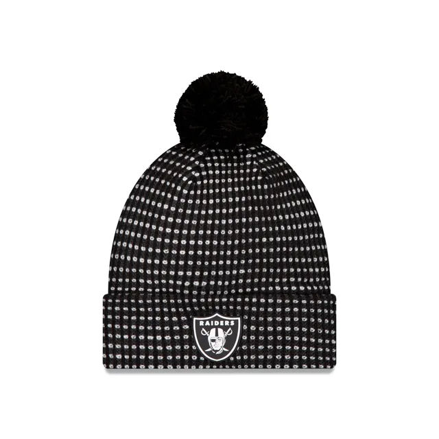 Las Vegas Raiders 2026 Sideline Bonnet en tricot à pompon noir pour temps froid