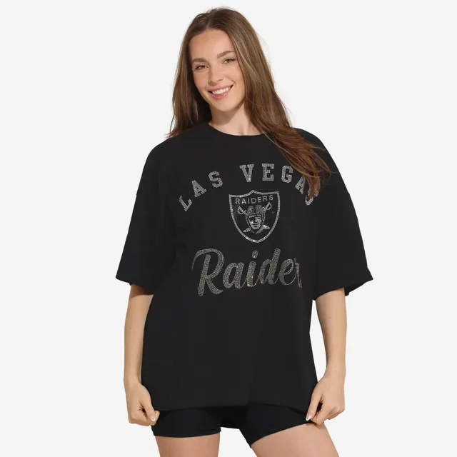 Las Vegas Raiders T-shirt surdimensionné avec logo strass pour femme