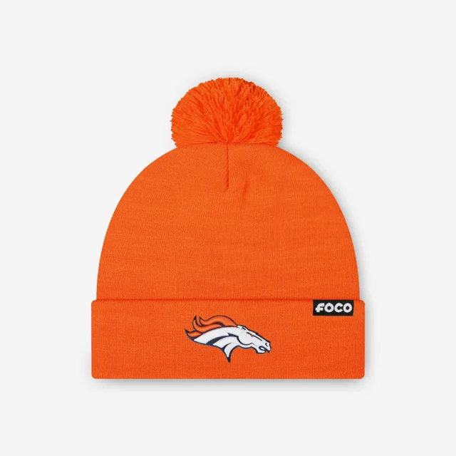 Bonnet à pompon avec logo principal Denver Broncos Basic
