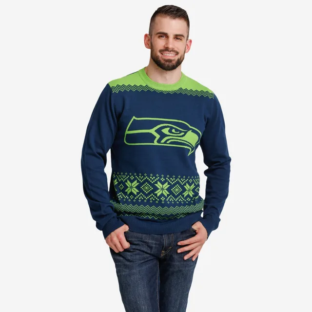 Seattle Seahawks Pull de Noël avec grand logo