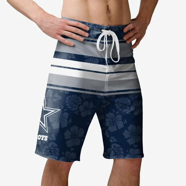 Dallas Cowboys Short de bain à rayures Hibiscus Boardwalk