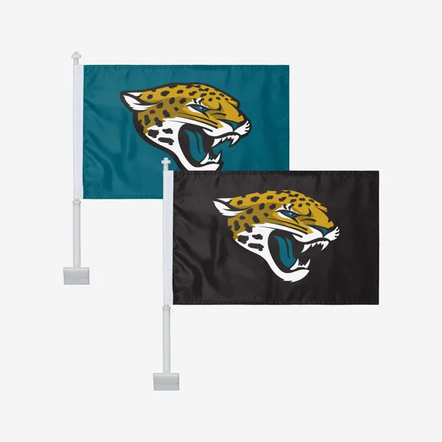 Jacksonville Jaguars Lot de 2 drapeaux de voiture solides