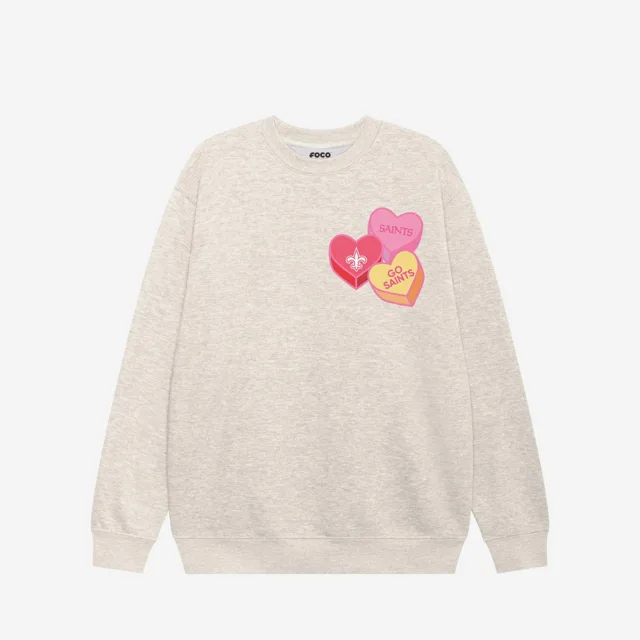 New Orleans Saints Sweat-shirt à col rond Candy Heart