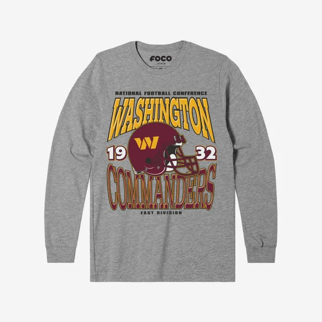 Washington Commanders T-shirt à manches longues avec casque d'équipe classique