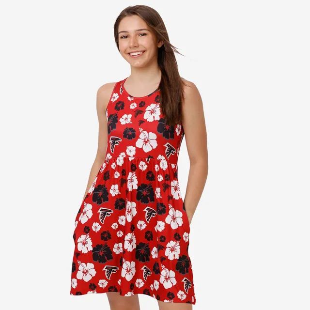 Atlanta Falcons Robe d'été florale préférée des fans pour femmes