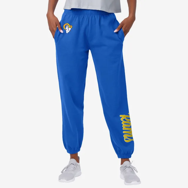 Los Angeles Rams Pantalon de survêtement couleur équipe avec mot-symbole pour femmes