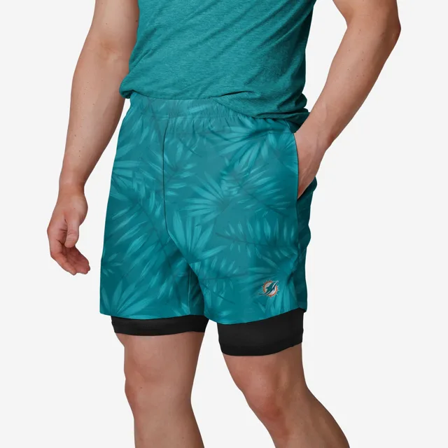 Miami Dolphins Short doublé noir fleuri