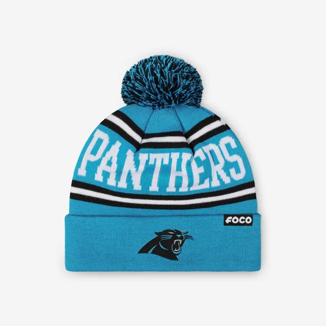 Bonnet à pompon avec logo principal Carolina Panthers