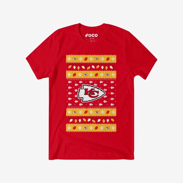 Kansas City Chiefs T-shirt pull lumières de Noël
