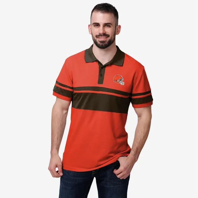 Polo à rayures en coton Cleveland Browns