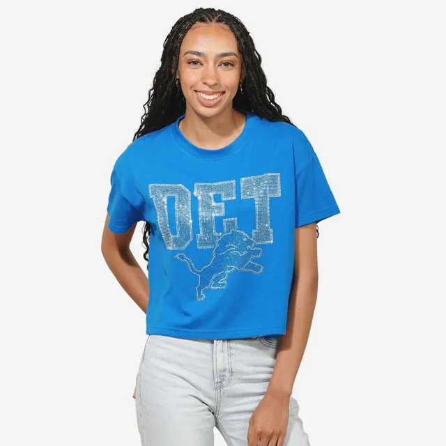 Detroit Lions Haut court avec logo strass pour femme