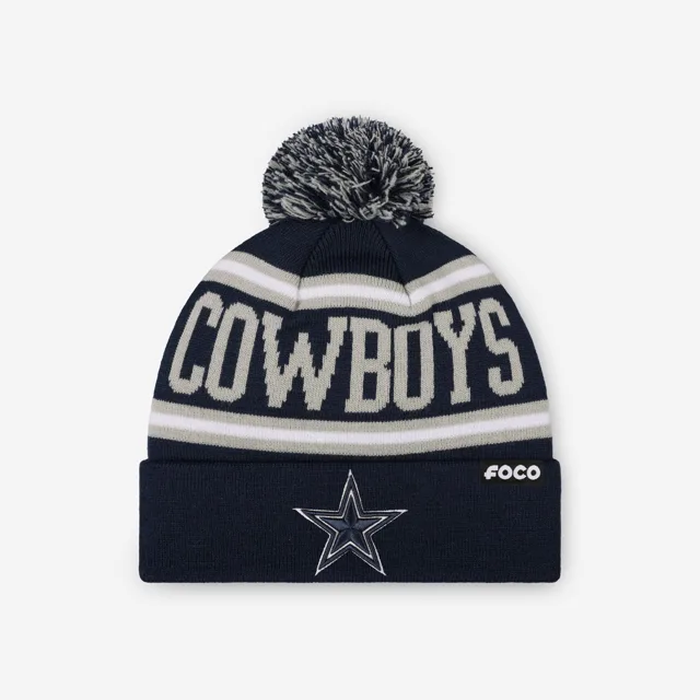 Bonnet à pompon avec logo principal Dallas Cowboys