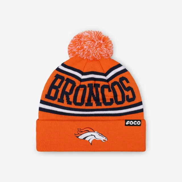 Bonnet à pompon avec logo principal Denver Broncos