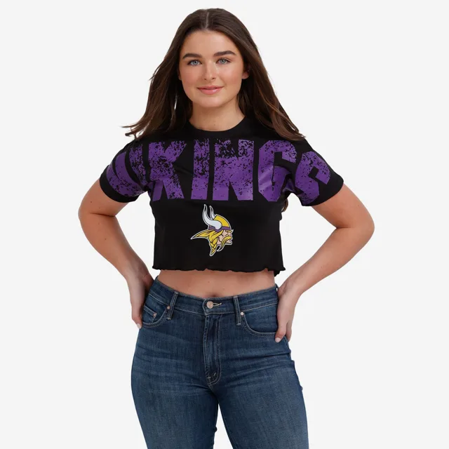 Minnesota Vikings Haut court avec mot-symbole en détresse pour femme