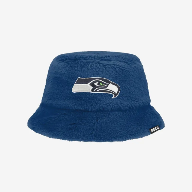Seattle Seahawks Chapeau bob réversible en fausse fourrure