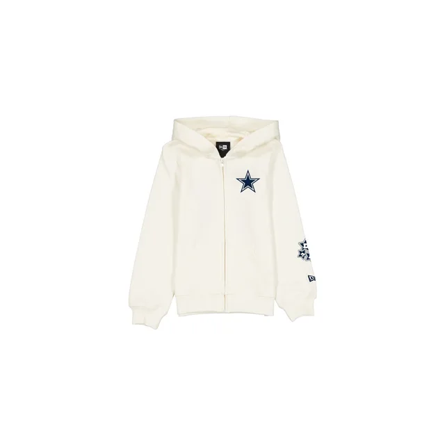 Dallas Cowboys Sweat à capuche zippé blanc chromé pour fille