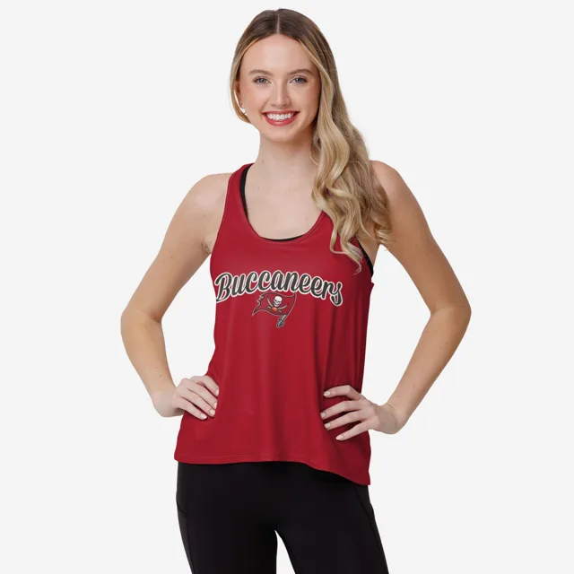 Tampa Bay Buccaneers Haut sans manches à rayures Wordmark Team pour femmes