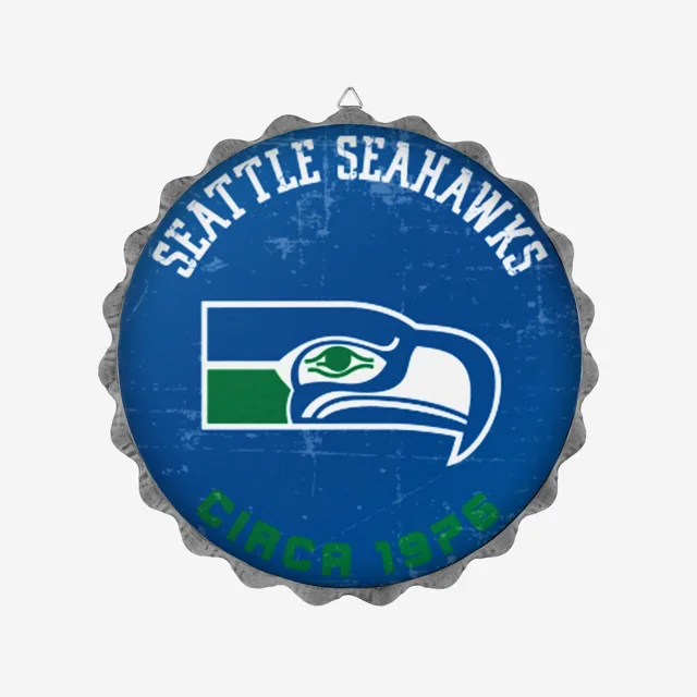 Seattle Seahawks Panneau mural rétro avec bouchon de bouteille