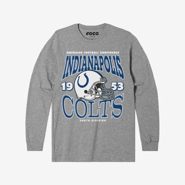 Indianapolis Colts T-shirt à manches longues avec casque d'équipe classique