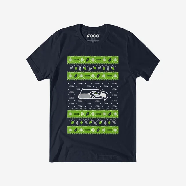 Seattle Seahawks T-shirt pull lumières de Noël