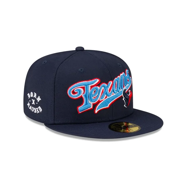 Né x Élevé x Houston Texans Script 59FIFTY Chapeau ajusté