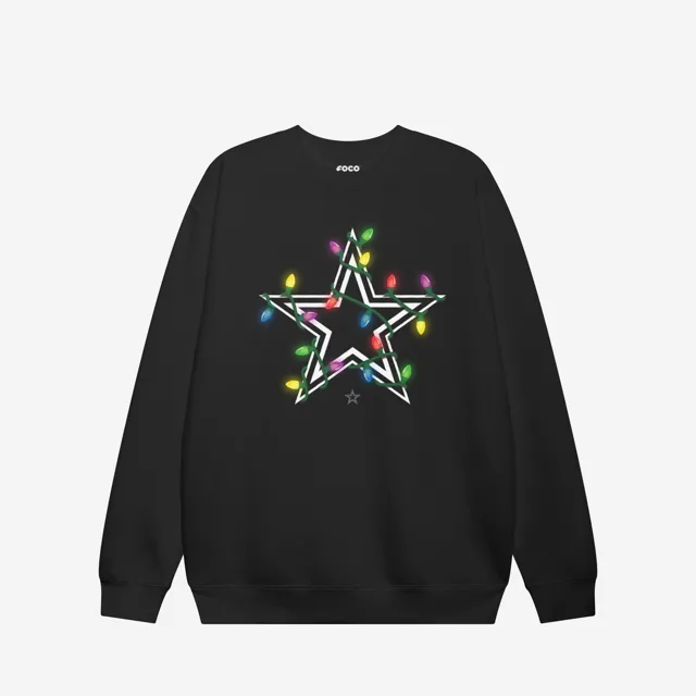 Dallas Cowboys Sweat-shirt à col rond avec logo principal Holiday Lights