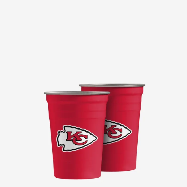 Kansas City Chiefs Lot de 2 gobelets réutilisables en acier inoxydable de 16 oz