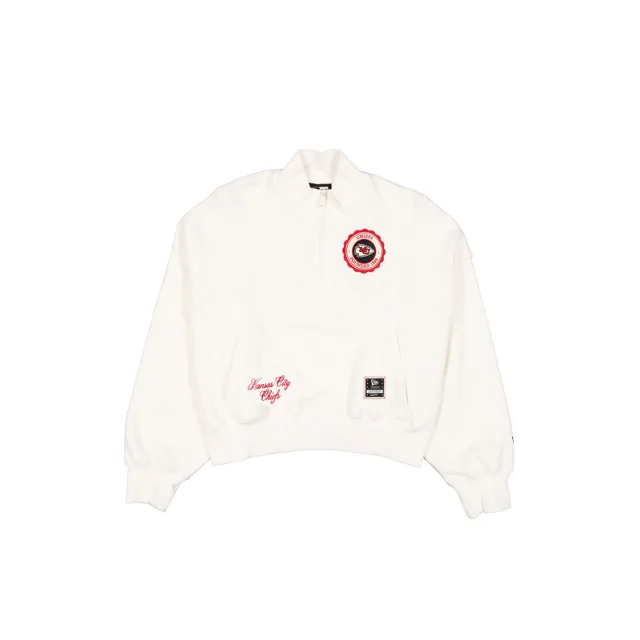 Kansas City Chiefs Pull zippé quart de tour blanc chromé pour femme