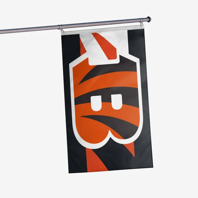 Cincinnati Bengals Drapeau horizontal à rayures avec grand logo