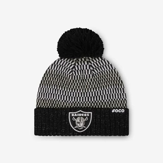 Las Vegas Raiders Bonnet à pompon en fil métallique pour femme